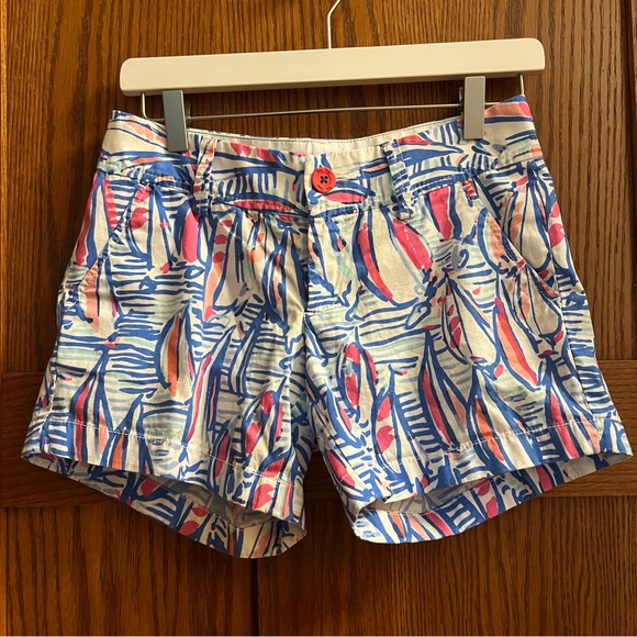 Lilly Pulitzer Callahan Sailboat Shorts 00 - Picture 3 of 10